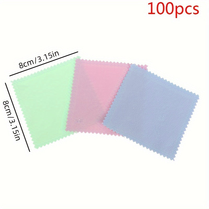 Pack of 100 Soft Cleaning Polishing Cloths for Jewelry Tools