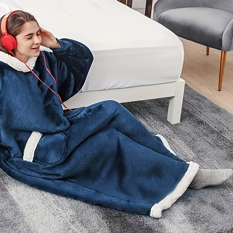 Stay cozy and warm with our Wearable Blanket Hoodie for Women and Men. This Super Warm and Cozy Giant Blanket is made from thick fleece, making it the perfect gift for Boys, Girls, and Adults.