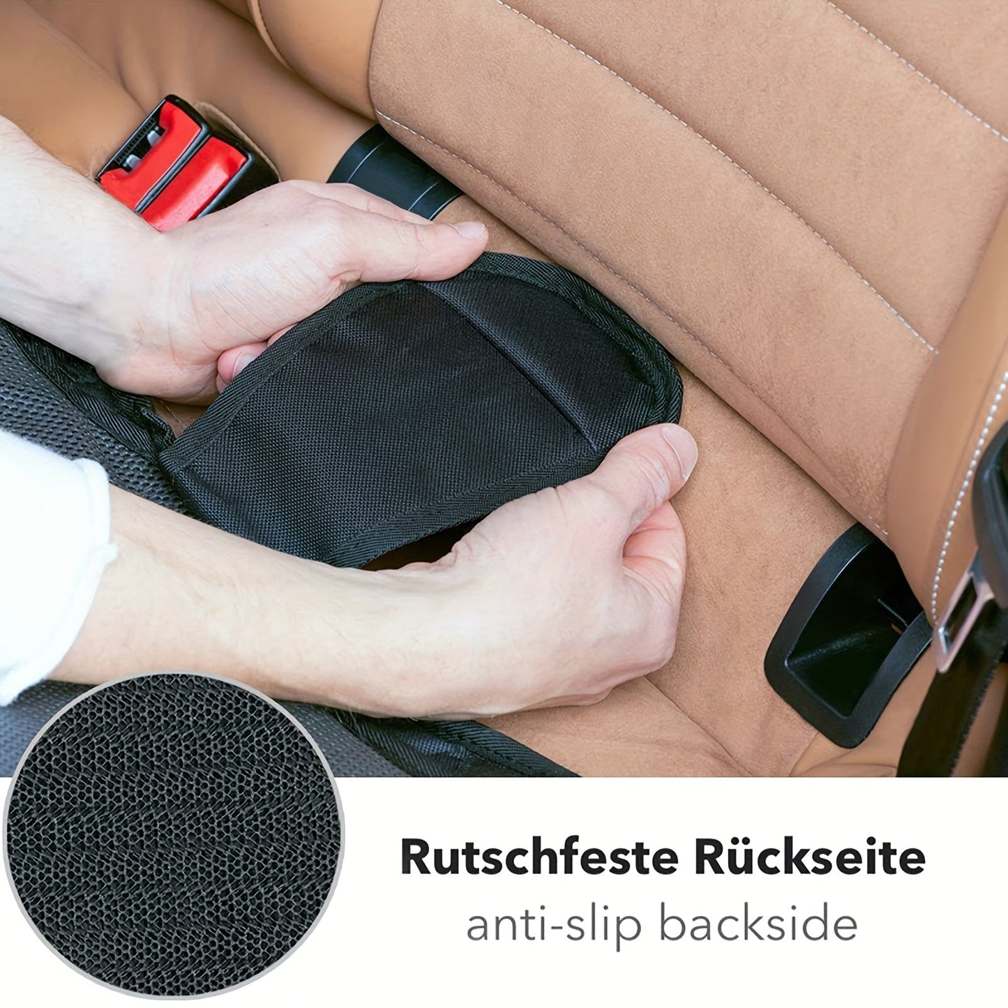 Large Size Car Seat Protector made of 600D Fabric with Thick Padding and Storage Pockets for Seat Protection and Adaptability.