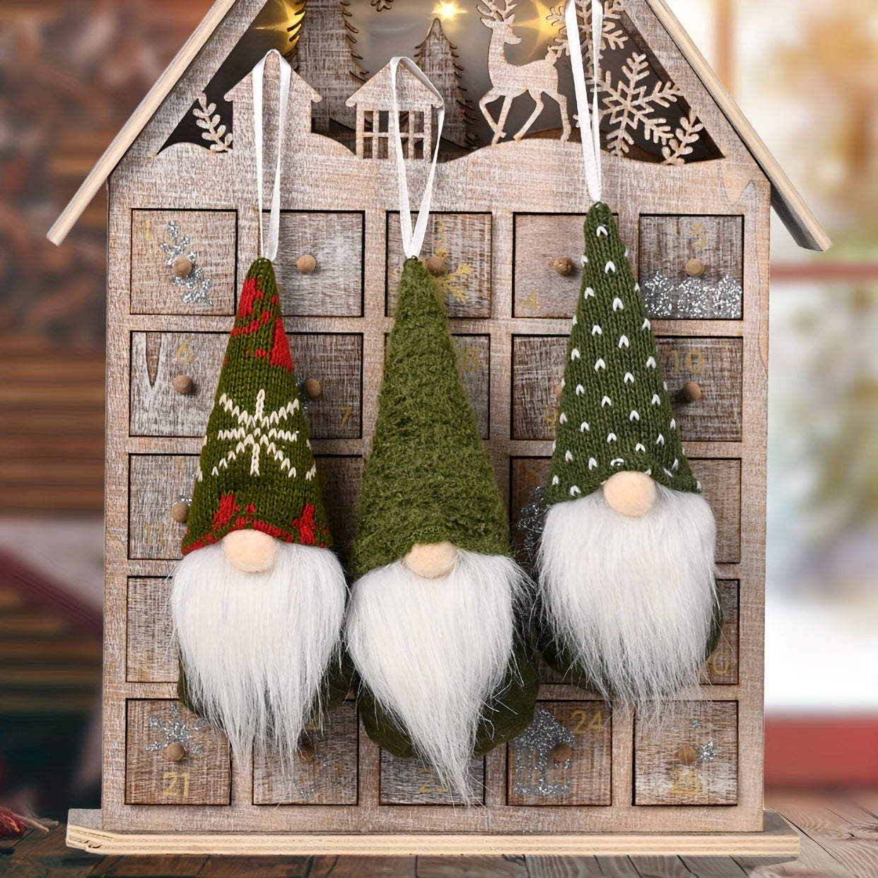 Set of 3 Christmas gnome ornaments for versatile seasonal decoration, perfect for holidays and special occasions.