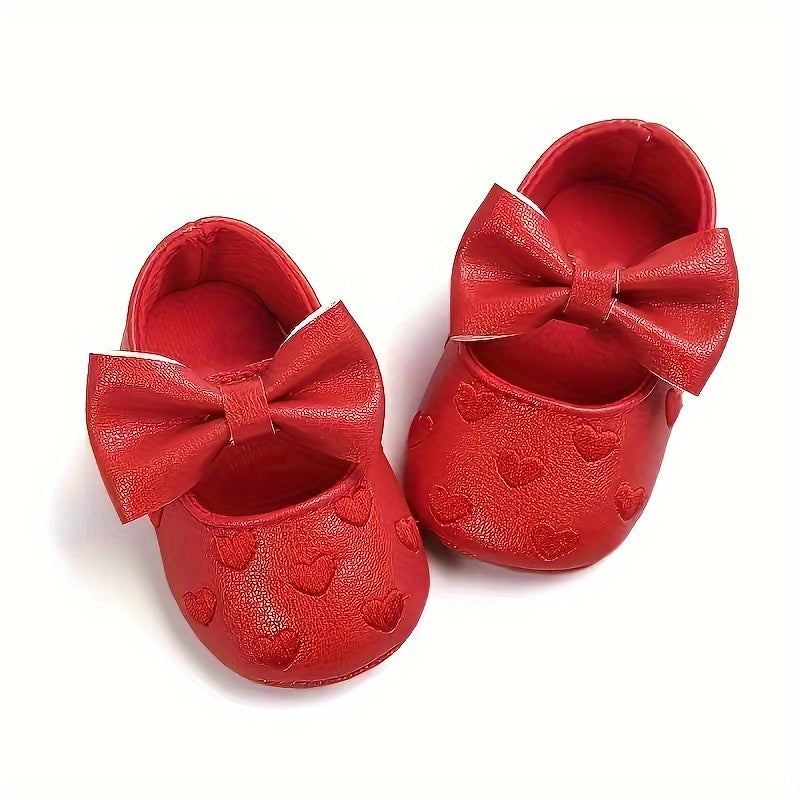 Baby girl's solid color princess dress shoes, non-slip and comfy performance footwear for infants.