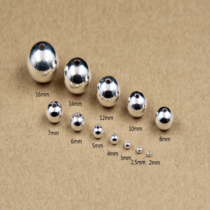 10-40 pieces of genuine 925 Sterling Silver Round Spacer Beads for crafting DIY necklaces and elegant bracelets