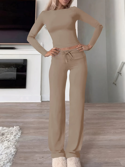 Modal ribbed long sleeve pajama set inspired by the Kardashians. Made of 95% modal and 5% spandex for comfort all year round.