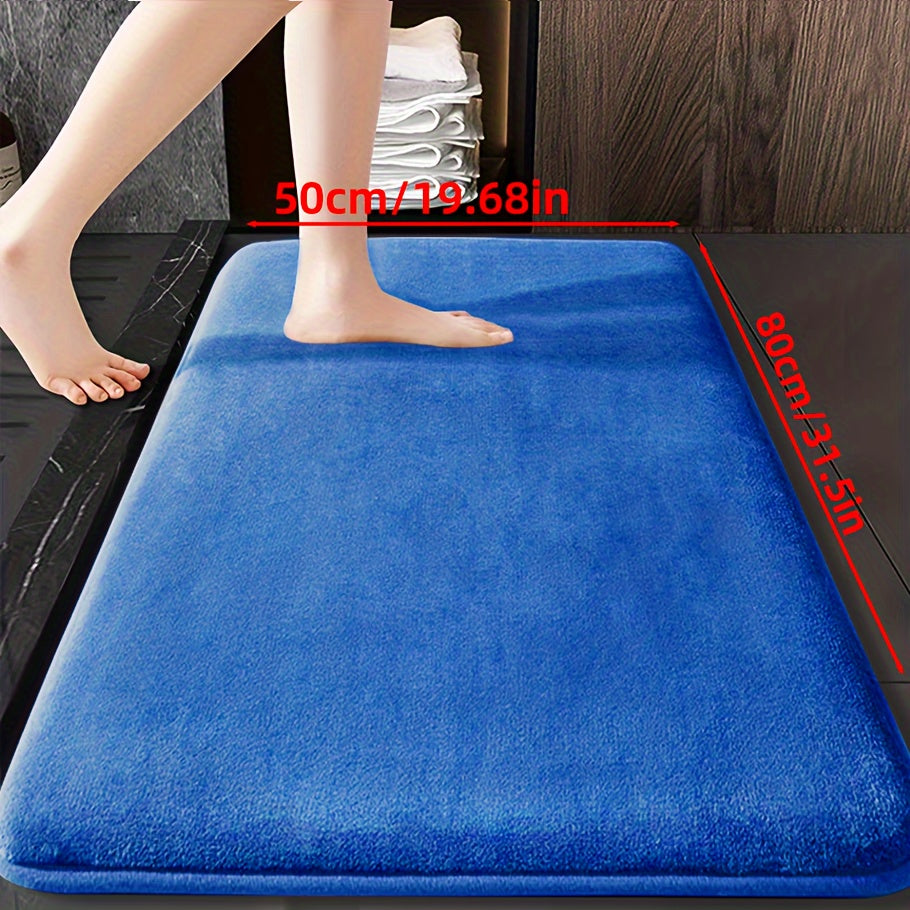 Soft and durable polyester bathroom mat with geometric design, ideal for shower, bathtub, bedroom, and living room. Versatile and non-slip, it is highly absorbent and machine washable.