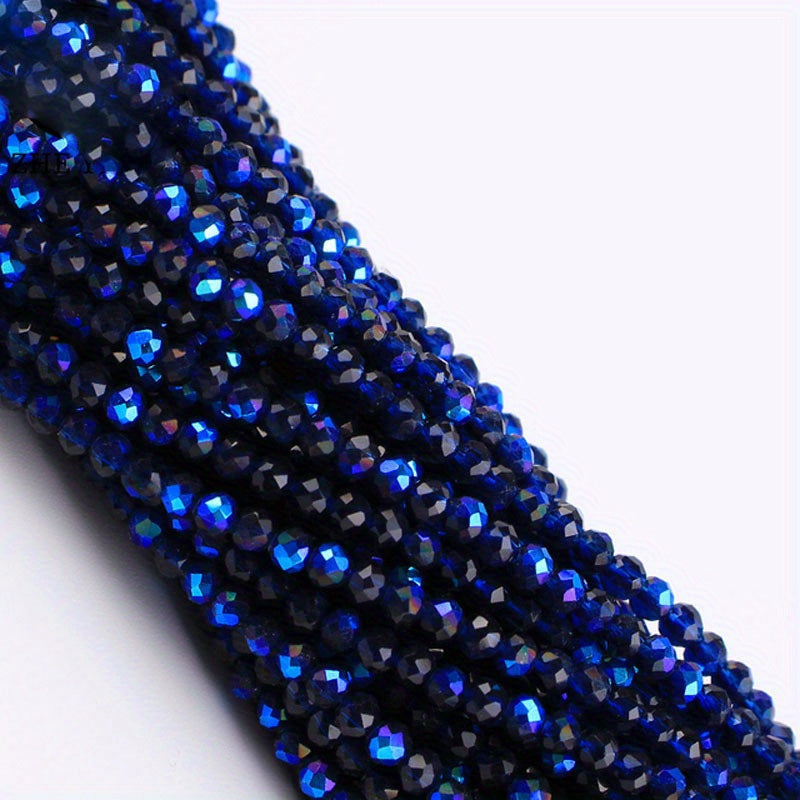 Set of 950/620 pieces of 2mm and 3mm Loose Spacer Faceted Faux Crystal Glass Beads for Making Bracelets and Jewelry