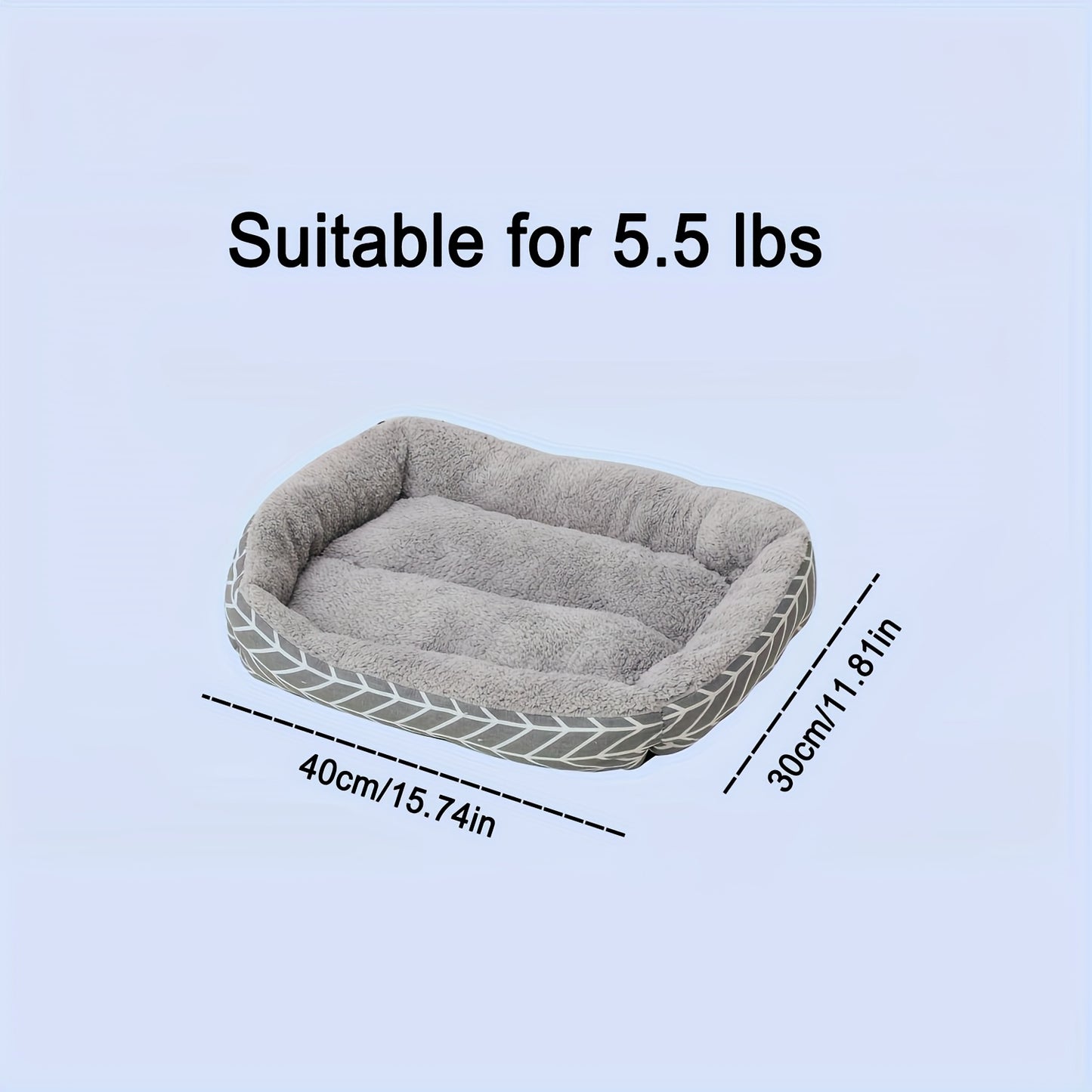 Stylish and durable pet bed for small dogs and cats with cozy pillow-style design and non-slip waterproof base. Made with polyester argyle pattern and polypropylene fiber filling for extra