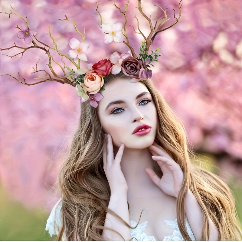 Head Hoop Boho Flower Headwear for Women with Exaggerated Large Branches, Perfect for Dressing Up at Parties and Elf Costumes