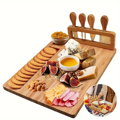 Cheese Board Set featuring bamboo and wooden options, and creative designs for kitchen use.