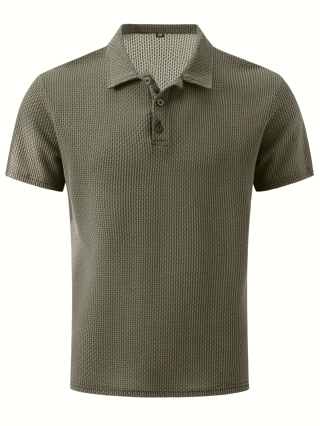 Men's Breathable Mesh Shirt made of stretchy nylon ice silky fabric with short sleeves and button-up collar, perfect for golf, gym, and casual summer wear. Lightweight, moisture-wicking