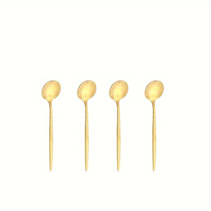 2 pieces/4 pieces/8 pieces of silver, gold, and coffee spoons. These exquisite small spoons are perfect for seasoning, stirring milk, or stirring your tea. Made of stainless steel, these stirring spoons are both practical and elegant.