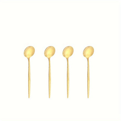 2 pieces/4 pieces/8 pieces of silver, gold, and coffee spoons. These exquisite small spoons are perfect for seasoning, stirring milk, or stirring your tea. Made of stainless steel, these stirring spoons are both practical and elegant.