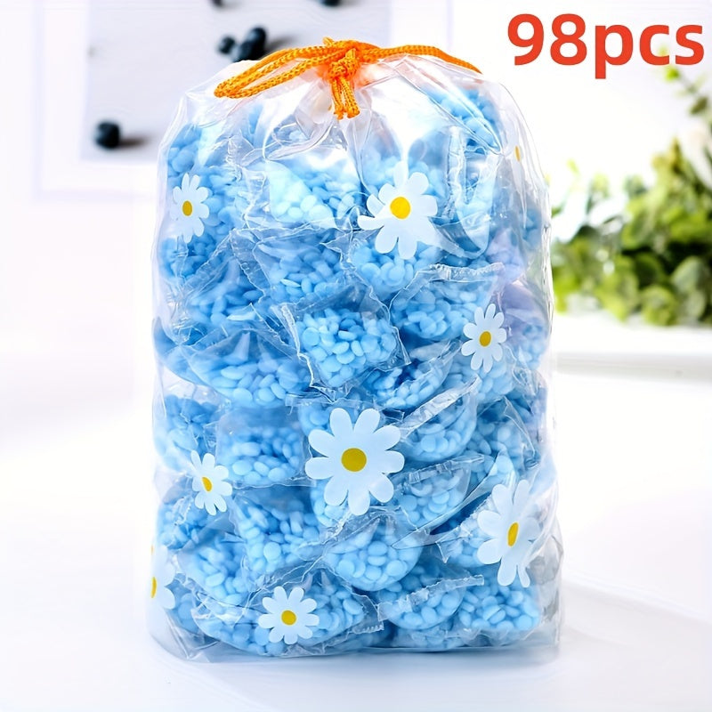 Fragrant Pearls Laundry Detergent: 12/58/98 pcs, long-lasting scent, dye and bleach free, made of PET material.