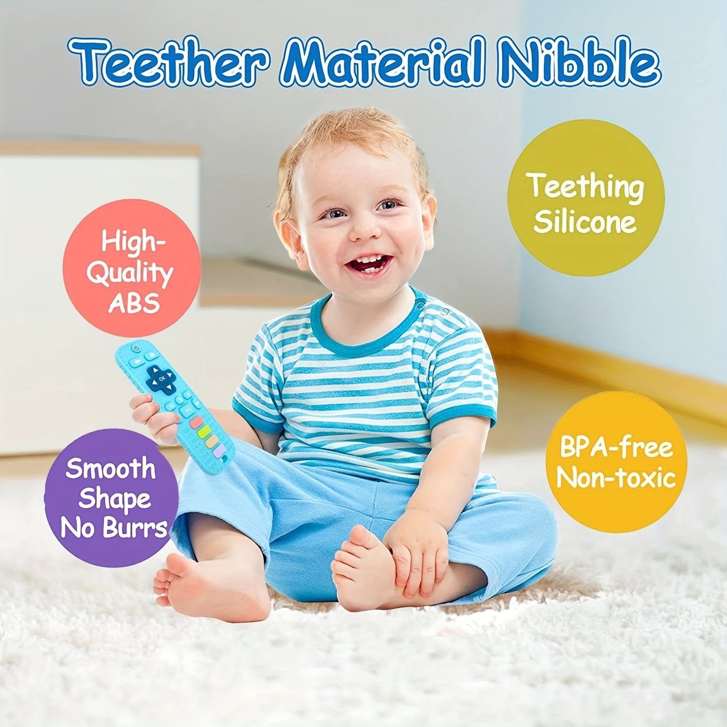 Teething toys suitable for newborns to 12-month-olds: Baby-friendly teethers in the shape of a remote control, perfect for boys and girls! Great gift options for Christmas, Halloween, and Easter.