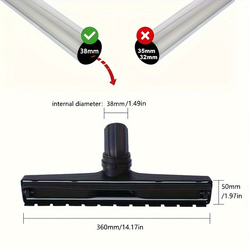 Get the European style floor brush head combo tool designed for 38mm pipe diameter, perfect for use with both home and industrial vacuum cleaners. Made of durable ABS material, this tool is ideal for cleaning carpets and various joints.