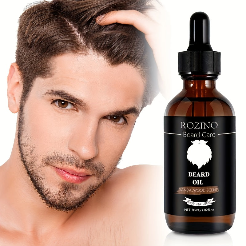 Sandalwood Beard Care Oil with Plant Glycerin for deeply moisturized, soft and glossy beard to enhance male charm and bring you closer to the Male God.