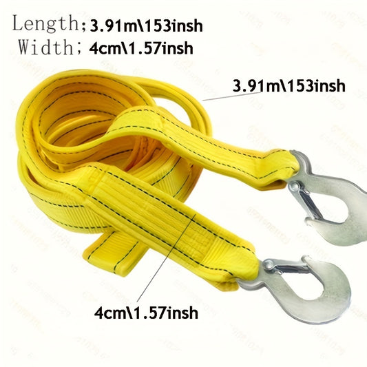 Durable 3 Ton Traction Rope, 3.91m Nylon Recovery Strap with Storage Bag - Perfect for Vehicle Recovery, Off-Roading.