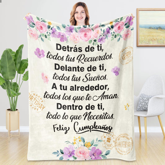 Soft, warm Spanish-inspired flannel throw blanket - Ideal present for birthdays and celebrations for Mom, Grandma, and the special women in your life - Cozy and versatile for all-season use