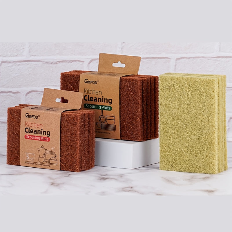 The Multifunctional Plant Fiber Scouring Pad Kit includes a Thickened Double-Sided Cleaning Sponge, Dishwashing Towel, and Brush Pot for use in the Kitchen, Bathroom, and Living Room. This kit features a Lightweight Rectangular Jute Weave design and