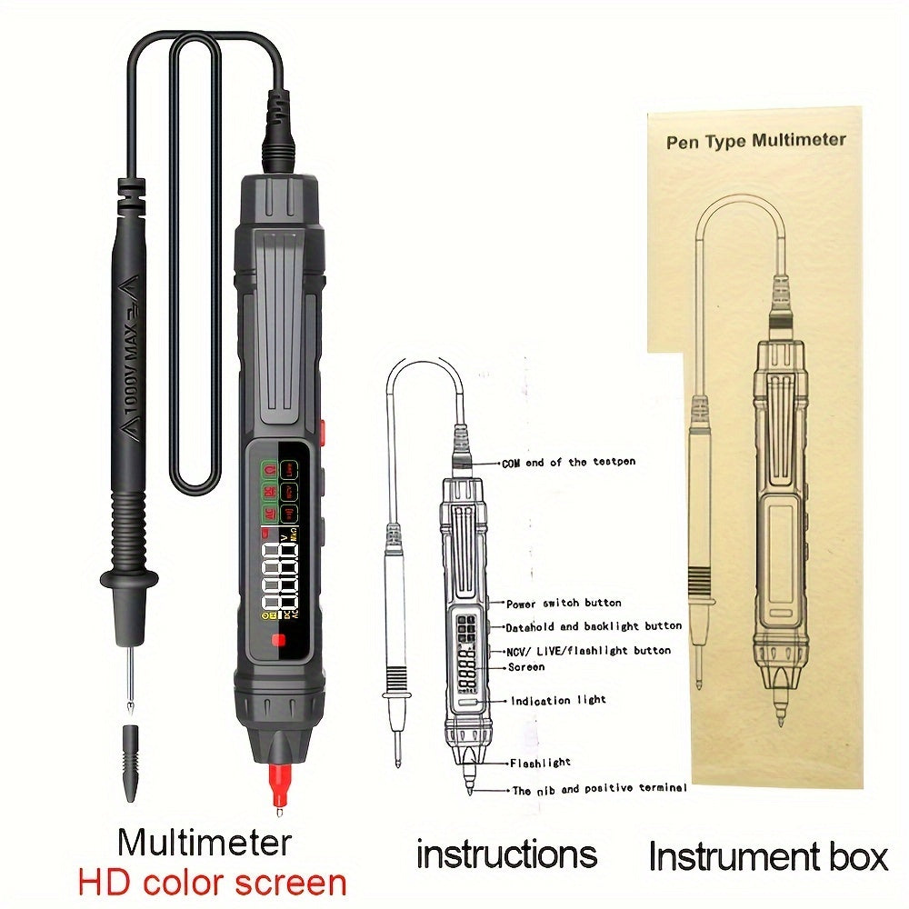 ZLLJMETER Digital Pen Multimeter: Auto Range, Non-Contact Voltage & Resistance Testing, High Precision (0.1), Battery Powered, Plastic, for Industrial Measurements, Battery Not Included.