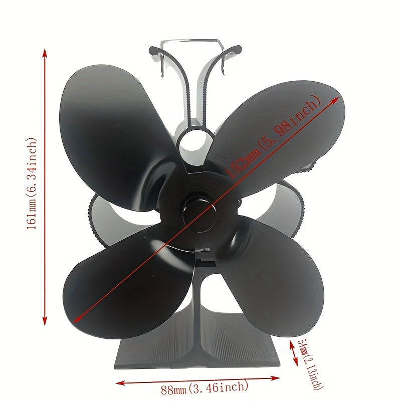 Introducing the 2023 New Thermal Power Fireplace Fan, Model 379, also known as the Butterfly Model. This popular style features a 4-blade design that is self-starting and high-temperature-resistant. Perfect for heating fans in your home, hotel rooms, or