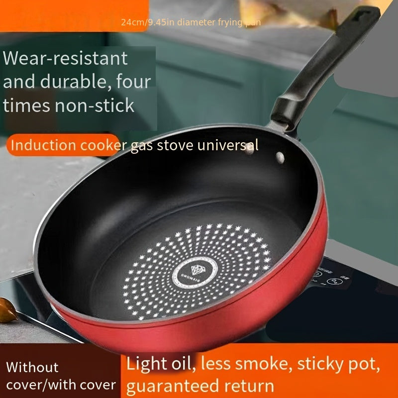 1pc 24cm/9.45in Cast Iron Skillet with Maifan Stone Coating, Dishwasher Safe, Perfect for Electric & Gas Stoves.