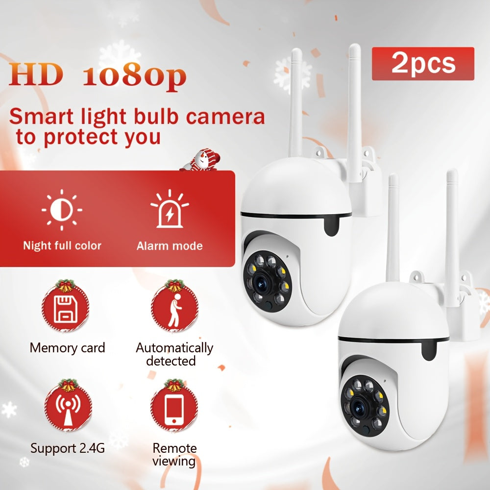 Give the gift of safety this holiday season with 2pcs of 1080P HD Wireless Security Cameras. These cameras offer smart home surveillance with motion tracking, two-way audio, color night vision, PTZ control, and remote viewing. Made with durable ABS