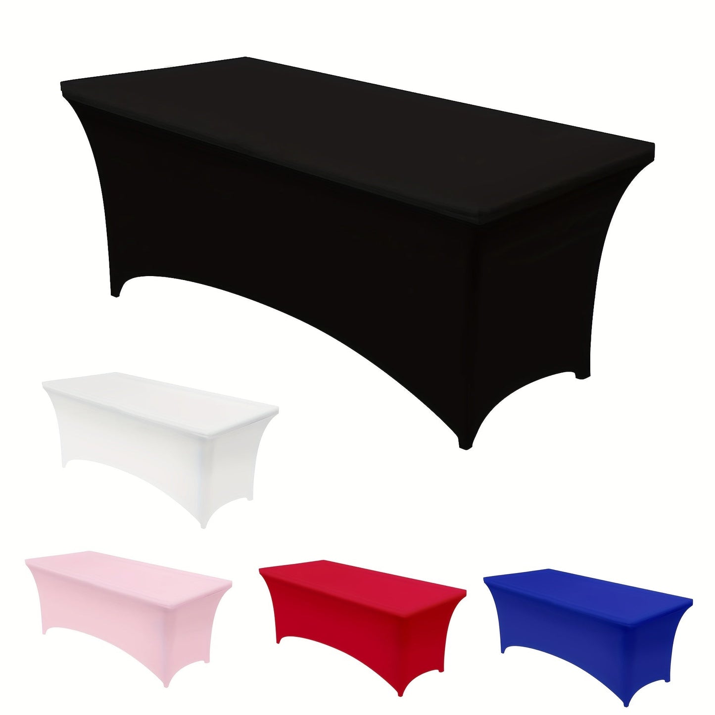 Spandex Table Cover: This Synthetic, Tight-Fitting Cover is Washable, Wrinkle Resistant, and Stretchy for Rectangular Patio Tables at Events, Weddings, Banquets, and Parties - 1 Piece