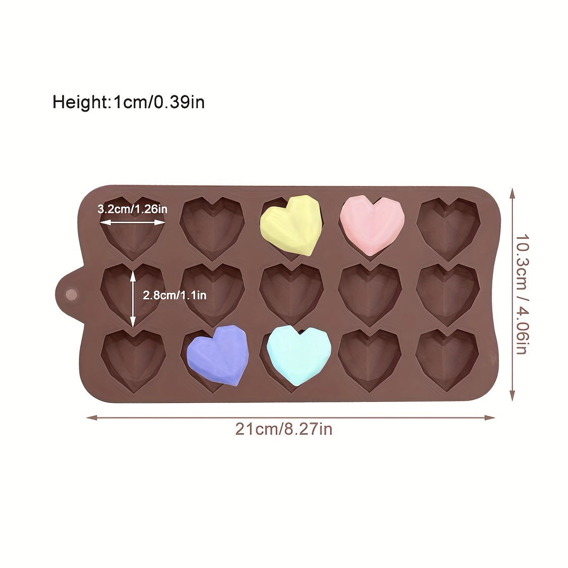 One Love Heart Shaped Chocolate Mold made of 3D Silicone, perfect for Candy, Pudding, and Baking. A versatile Kitchen Accessory and Decor for Valentine's Day.