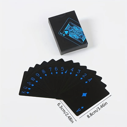 Black Plastic Playing Cards - Waterproof, durable cards for board games and poker, perfect for parties and leisure entertainment.