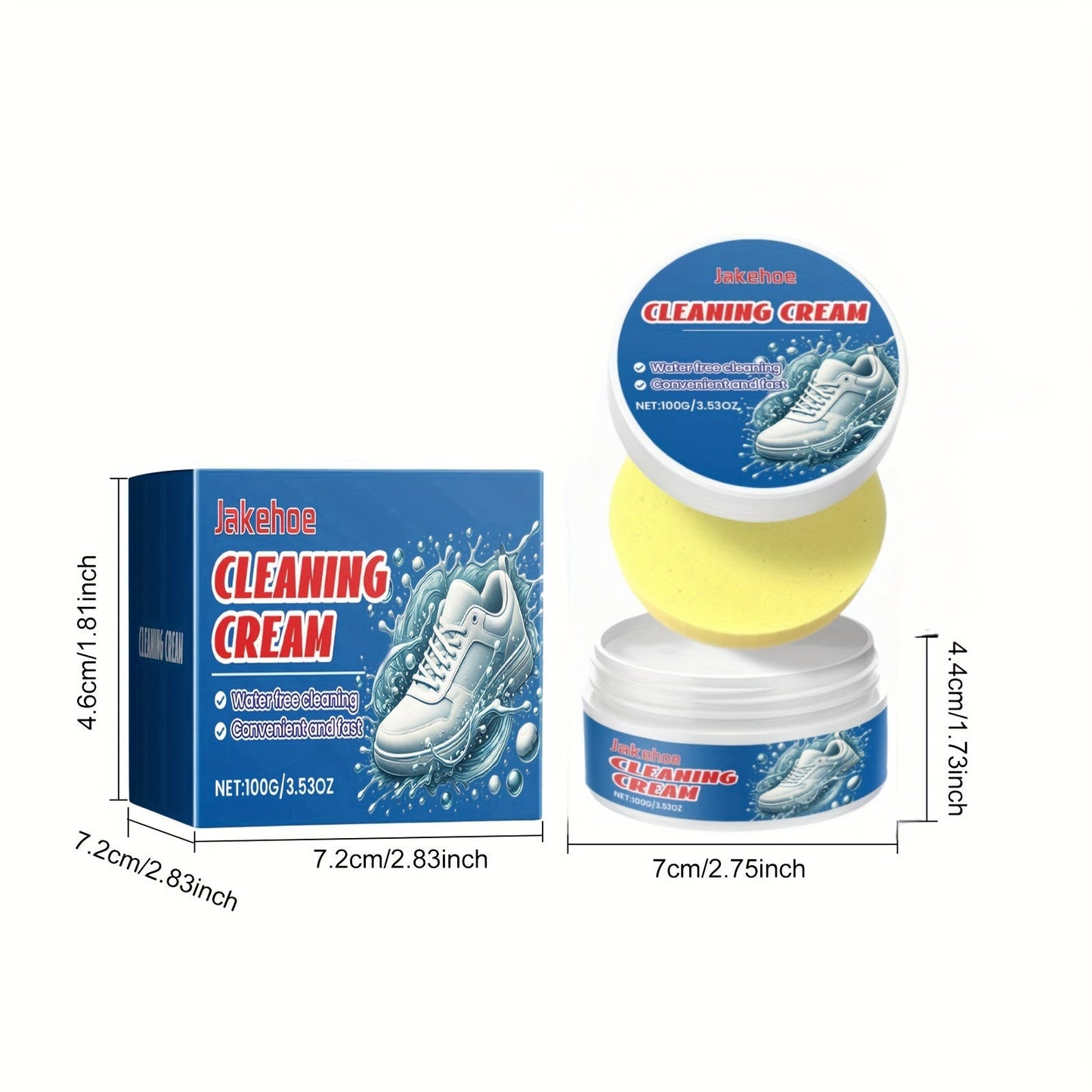 White Sneaker Cleaning Cream Gel with Sodium Bicarbonate - Residue-Free, Restores Shine, Suitable for Different Shoe Materials, Improves Appearance & Efficiency, Less than 1 Liter Capacity