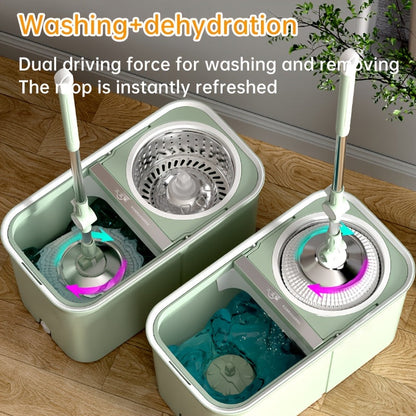 The Rotating Mop Bucket Set with Stainless Steel Rod, Three Mop Cloths, and Hands-Free Washing Design is perfect for households and ideal for use in the living room, kitchen, and bathroom. It is specially designed for those who prefer a more convenient