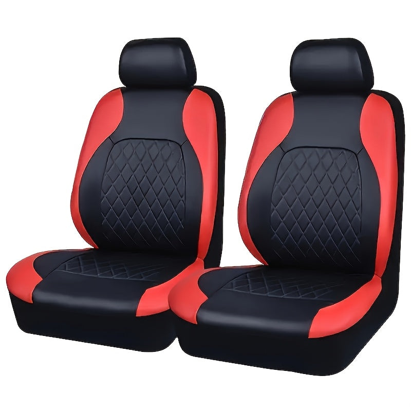 Universal Deluxe PU leather car seat covers Full set, breathable, airbag compatible, fits cars, trucks, SUVs.