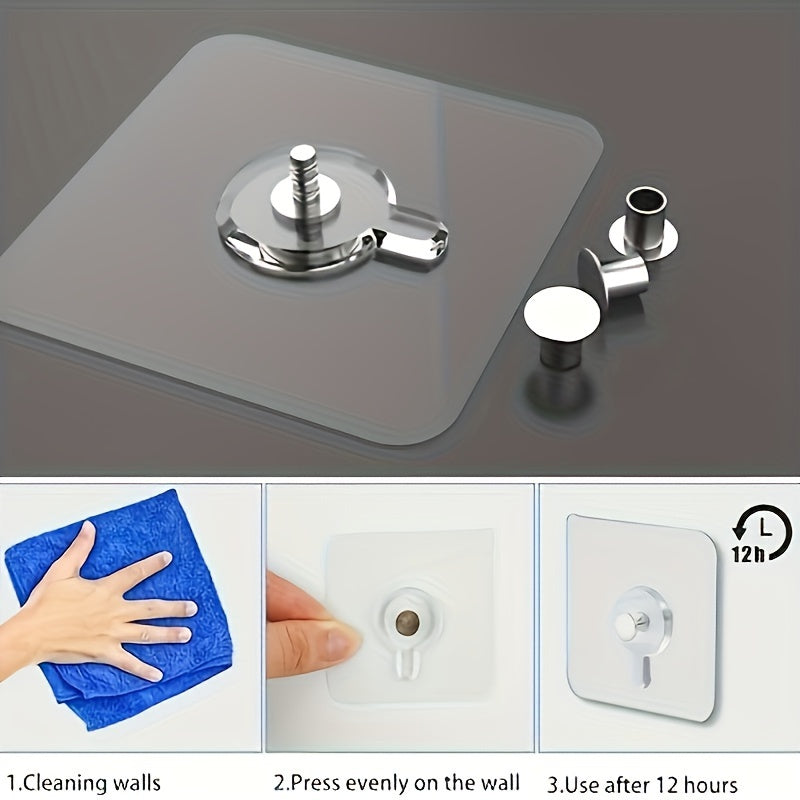 No-Trace Adhesive Hooks - Self-Adhesive picture hooks for hanging photos and posters; drill-free wall decor hooks.