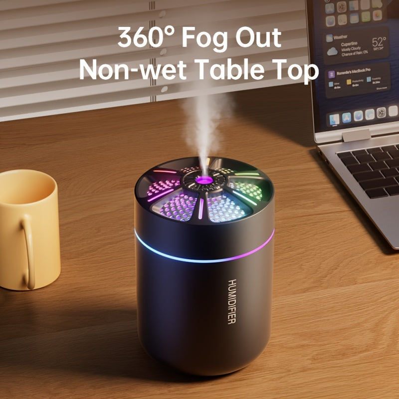 USB powered Nano Mist Humidifier for Car, Office, Bedroom - 180ml Capacity, Fragrance-Free - Safe for All Skin Types.