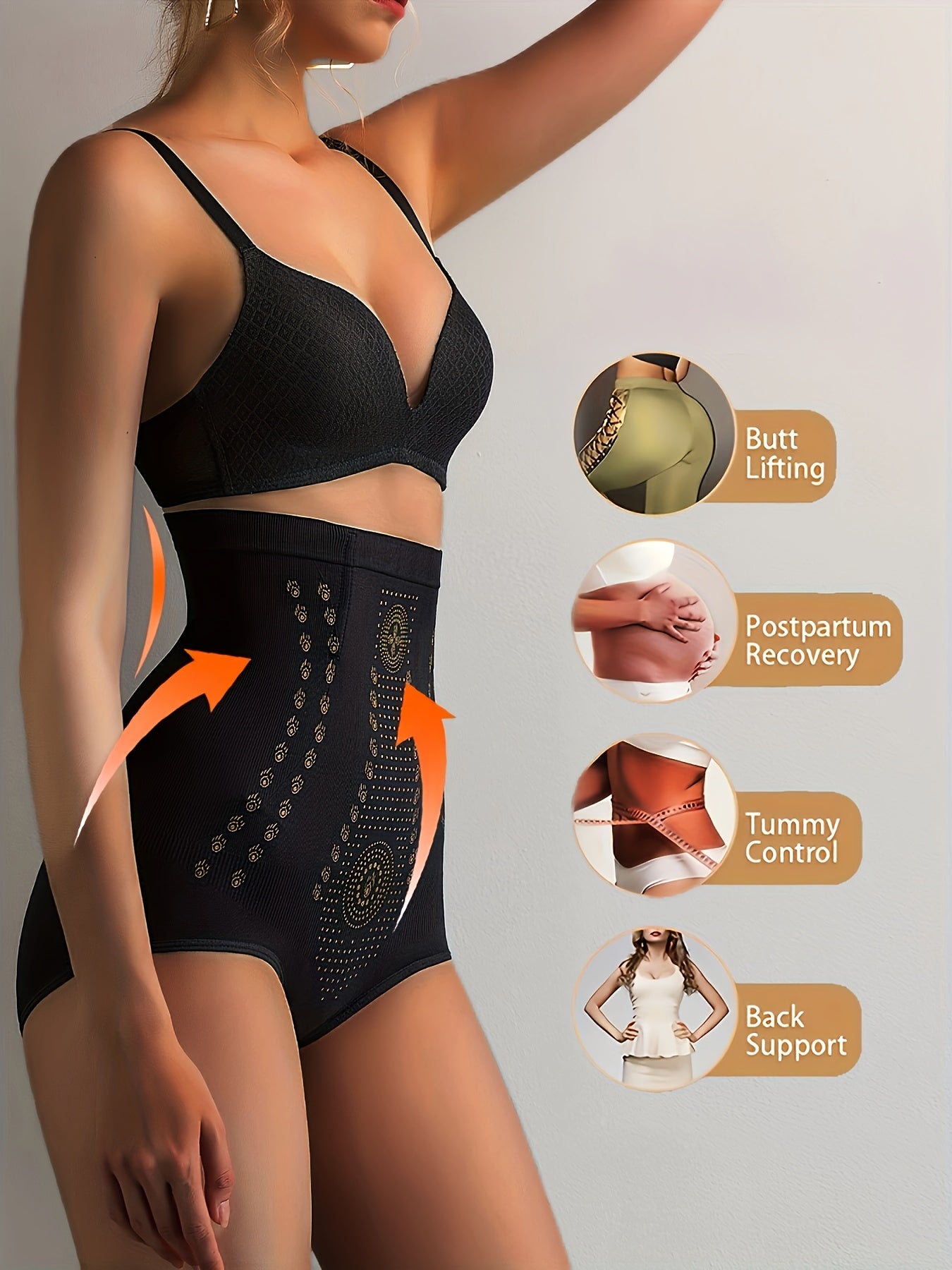 2 High Waist Compression Panties for Tummy Control, Lift & Shape Buttocks, Women's Shapewear.