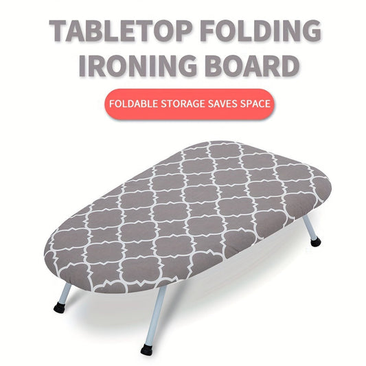 Compact Mini Desktop Ironing Board Folds for Easy Storage, Perfect for Small Spaces, Convenient and Portable for Ironing Clothes in Apartments, College Dorms, Home Offices, and Travel.