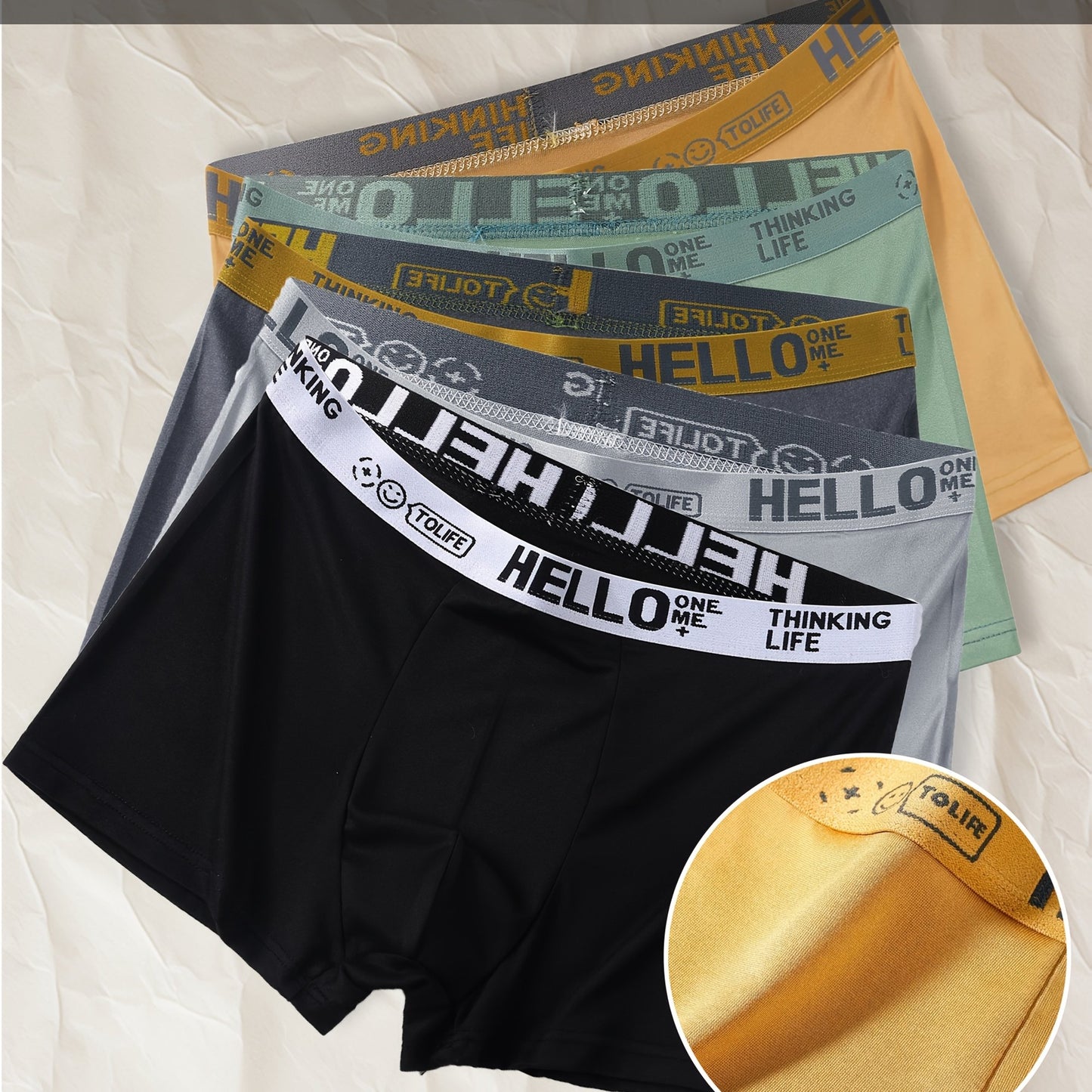 Men's boxer shorts with geometric patterns, made from stretch polyester for comfort and flexibility, breathable and soft for a sports version.