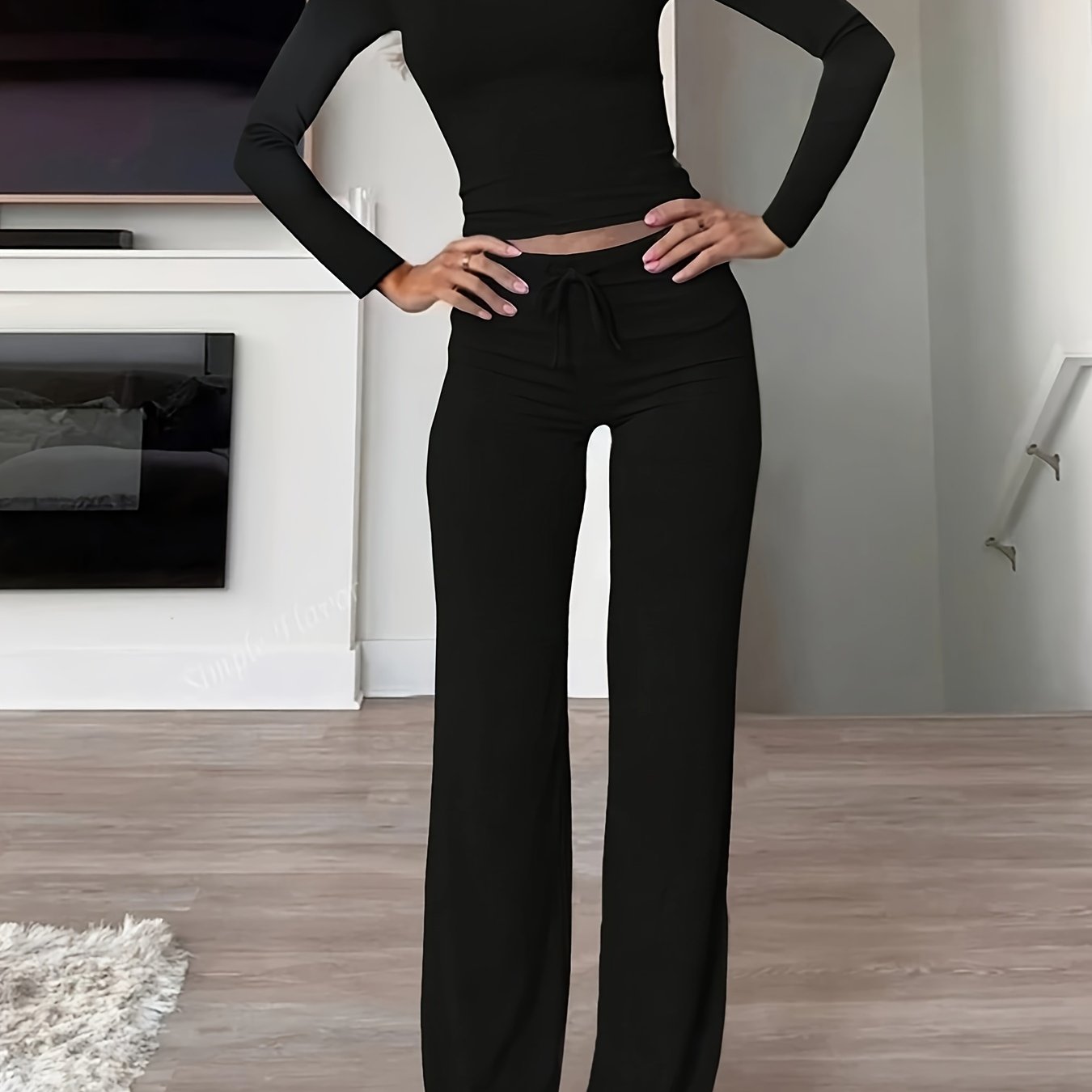 Modal ribbed long sleeve pajama set inspired by the Kardashians. Made of 95% modal and 5% spandex for comfort all year round.