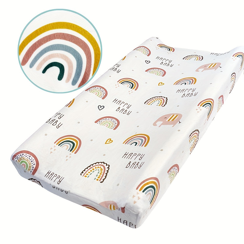 1 piece baby fitted sheet with plush printed design, ideal for comfortable bedding and diaper changing pad cover.