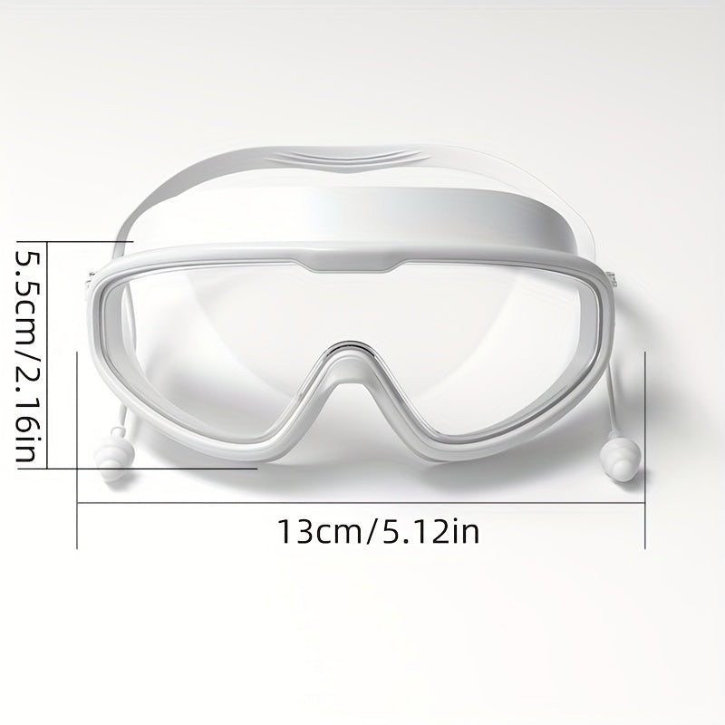 Large frame waterproof swimming glasses with anti-fog goggles, ideal for swimming training.