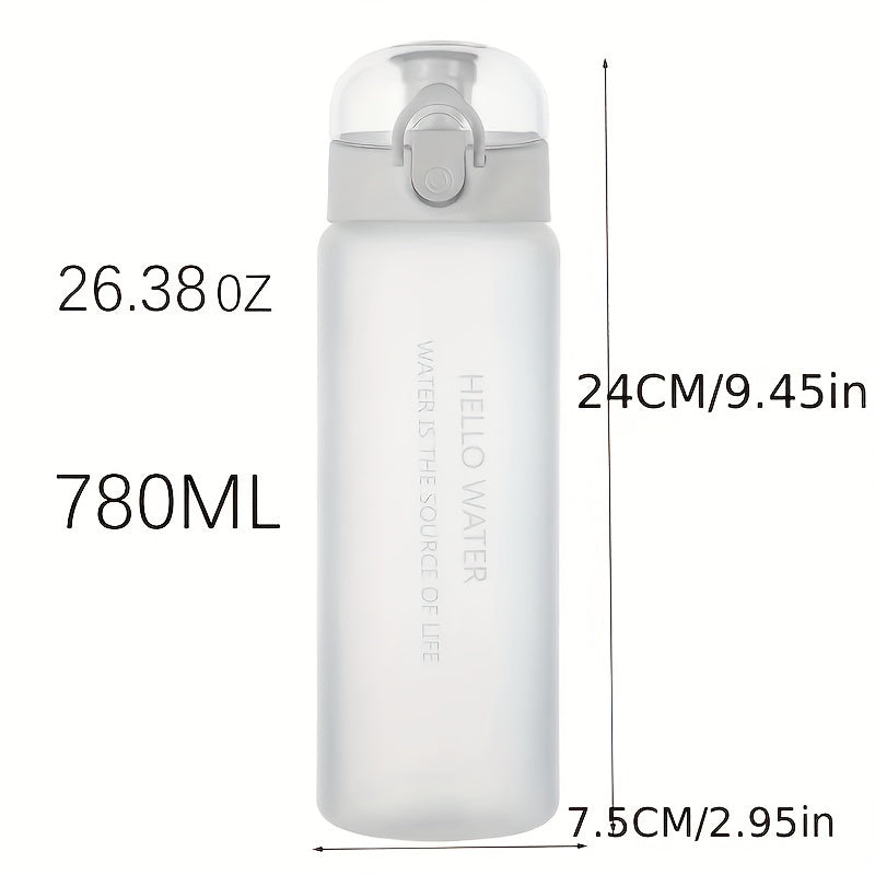 Leak-proof sports water bottle holds 780ml/26.3oz - stylish and portable for outdoor activities.