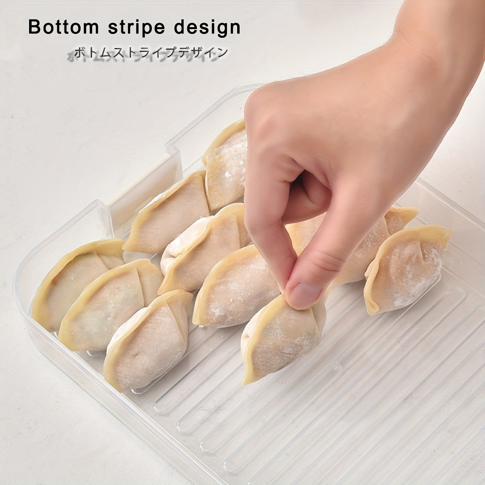 One-piece dumpling, pastry, and storage box made of plastic. Suitable for refrigerator storage, fresh preservation, small items, office supplies, and is portable and handheld.