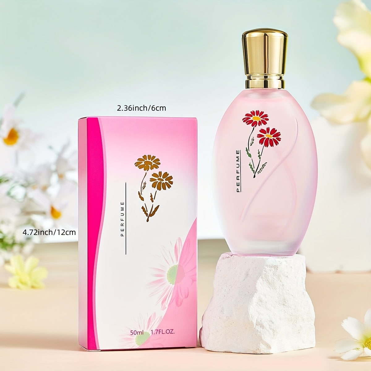 Long-lasting floral eau de toilette spray for women with osmanthus, rose, jasmine, lavender, and gardenia fragrance. Perfect for dating and daily wear, an ideal gift for her.