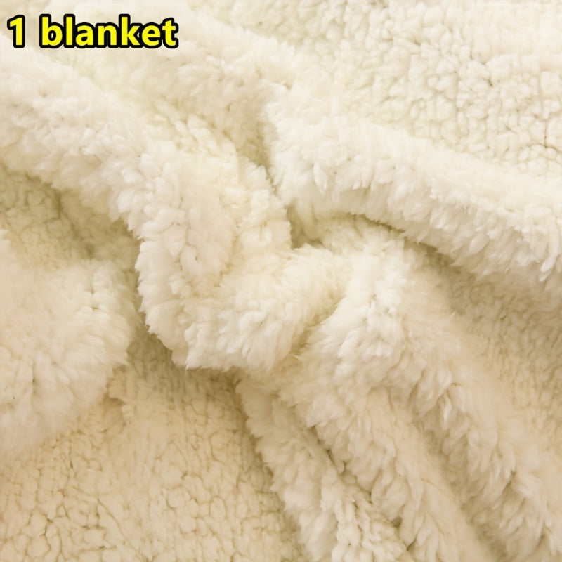 Modern Double-Sided Plush Throw Blanket with Soft Warm Comfort - Versatile All-Season Milk Velvet Knitted Throw made from Washed Polyester - 1pc Solid Light Gray Thickened Fleece Blanket