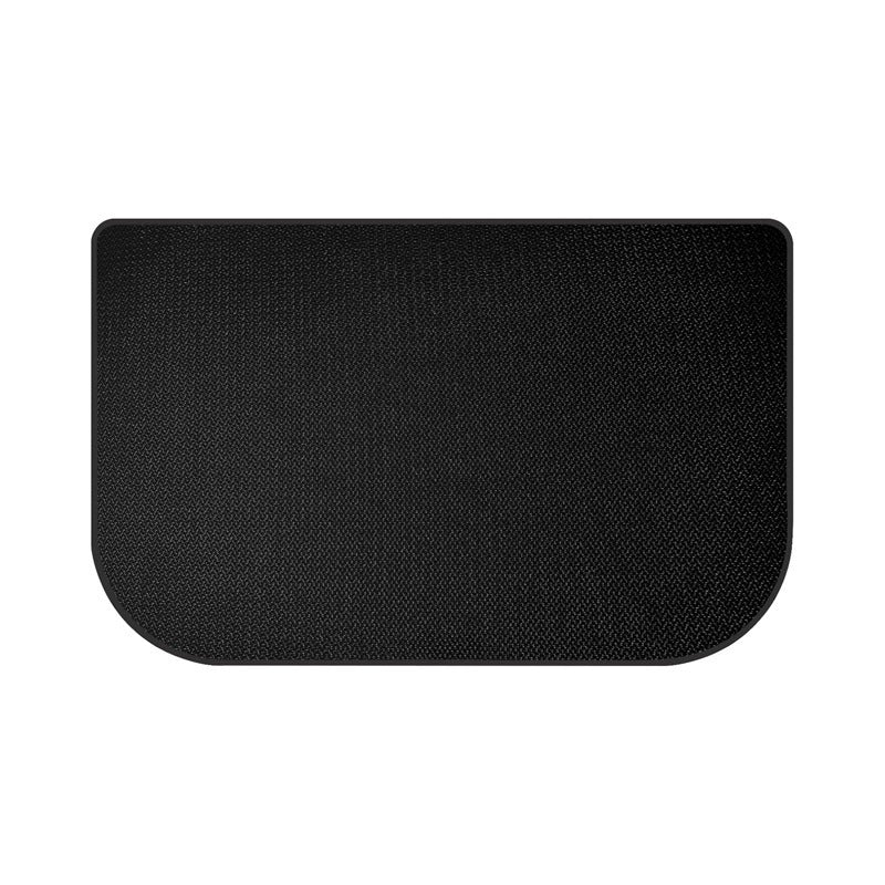 Black Fireproof Silicone Fireplace Hearth Rug, measuring 101.6x48.26 cm, designed with a heat resistant mat and anti-slip bottom. This fiberglass fire resistant pad is perfect for protecting wood stove floors indoors or outdoors.