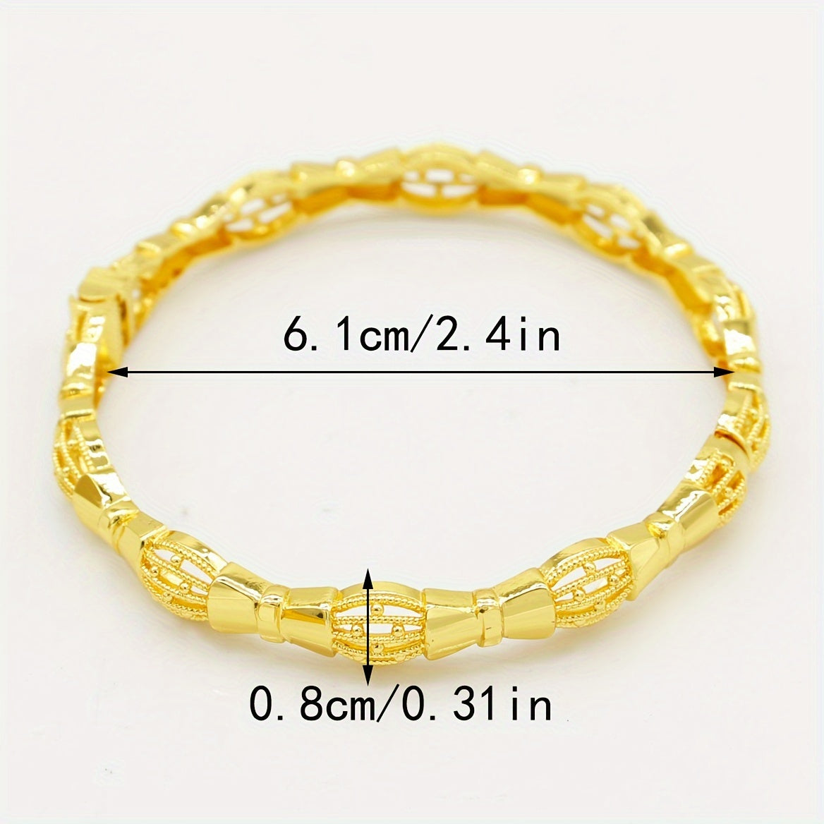 Luxury Bollywood Style Wedding & Banquet Jewelry Set of 4 Golden Plated Copper Bracelets for Women