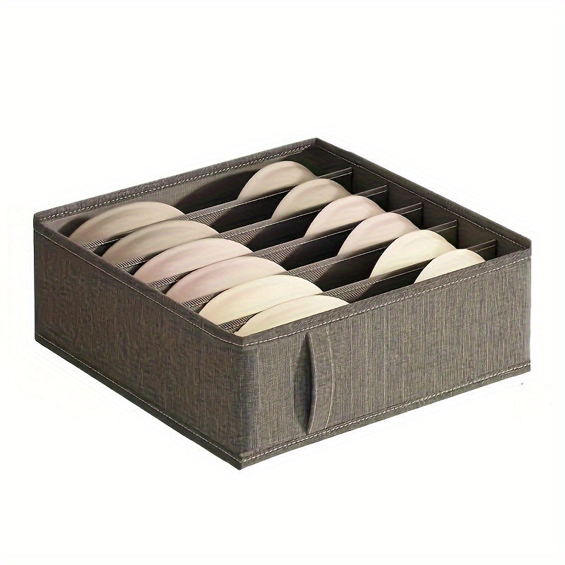 Organize your underwear, socks, and accessories with this set of fabric drawer organizers. Made of durable cationic material, these multi-functional wardrobe storage boxes come with dividers for easy classification. Available in various sizes to fit your