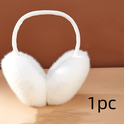 Cozy Foldable Earmuffs - Made from Stretchy, Hand-Washable Polyester for Winter Comfort & Fashion, with Ear Tips and Ear Bags included