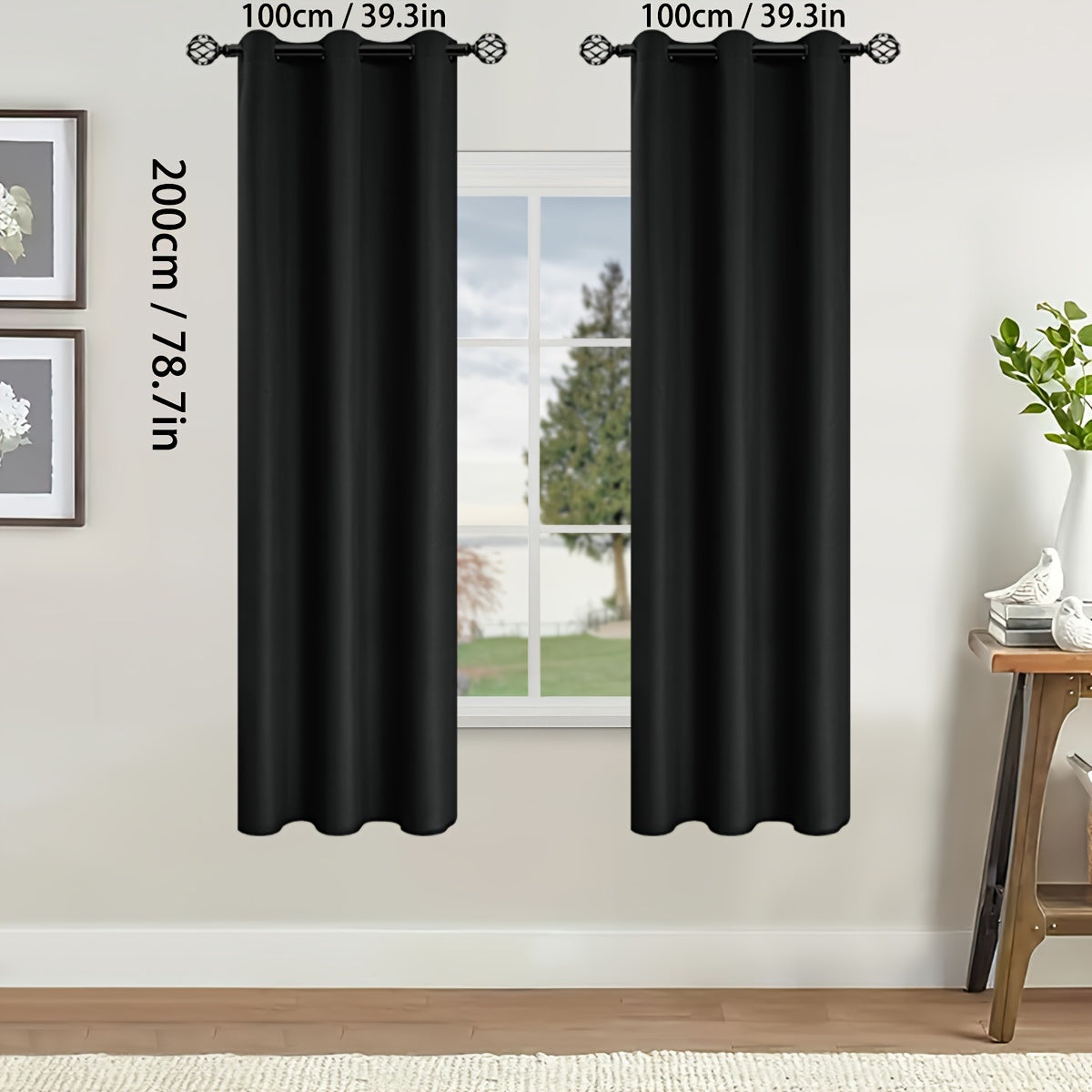 Two-Pack of Modern Blackout Curtain Panels: Keep out the sun with these thermal insulated curtains featuring a twill weave, grommet top design. Made of 100% polyester, these un-corded panels are perfect for the living room, bedroom, or any other room in