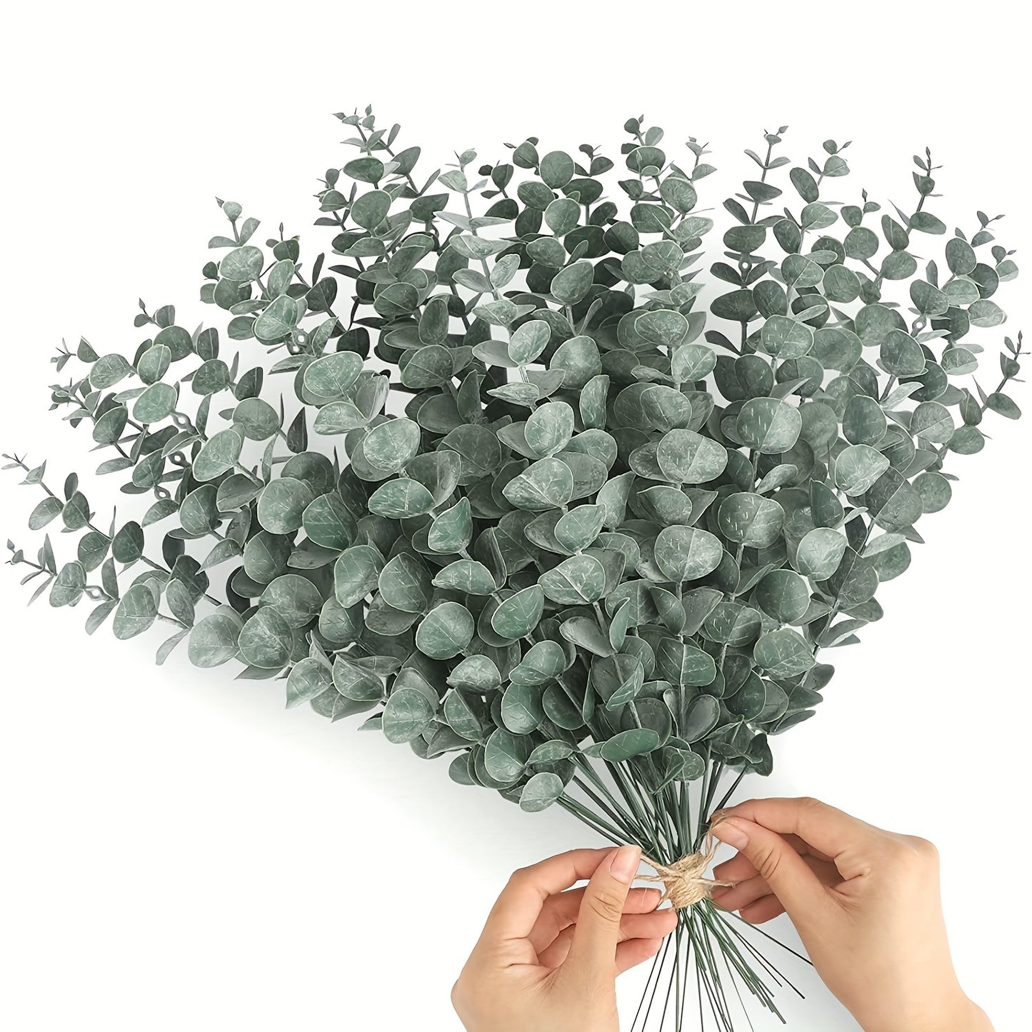 10pcs Artificial Eucalyptus Leaves for Home and Garden Decoration, Silvery Dollar Greenery Stems for Wedding and Party Centerpieces, Outdoor Table Wreath.